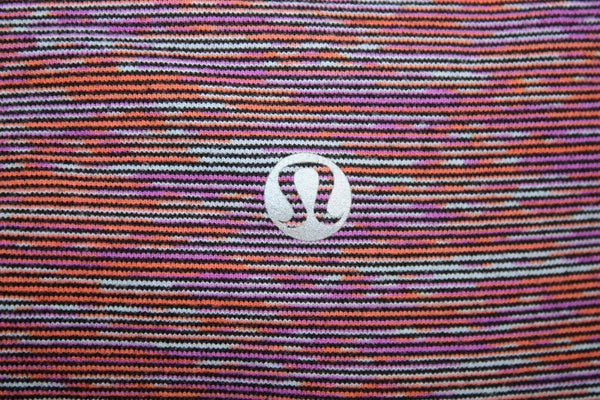 Lululemon Sz 8 x 21 Purple Orange Multi Stretchy Activewear Capri Pant