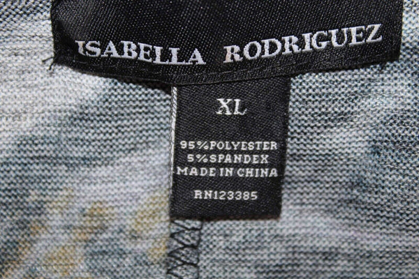 Isabella Rodriguez Sz XL Black Multi Silver Dots Smocked Poly Blend Top