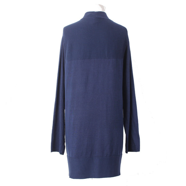 Chicos Sweater Wrap NEW $80 Sz 2 Kings Navy Rib Mix Sweater Rayon Wrap