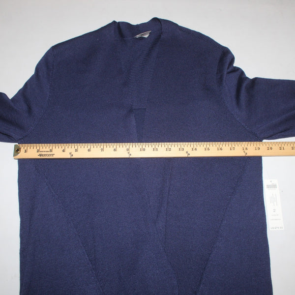 Chicos Sweater Wrap NEW $80 Sz 2 Kings Navy Rib Mix Sweater Rayon Wrap