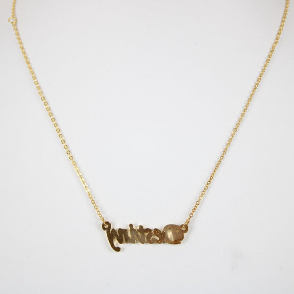 DESTINY NEW Name Goldtone Rhinestone Accent 14.5" w 4.5" Multi Ring Ext Necklace