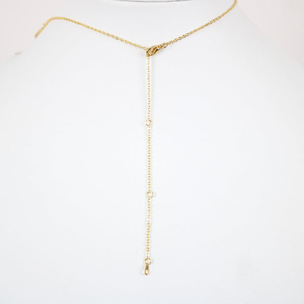 DESTINY NEW Name Goldtone Rhinestone Accent 14.5" w 4.5" Multi Ring Ext Necklace