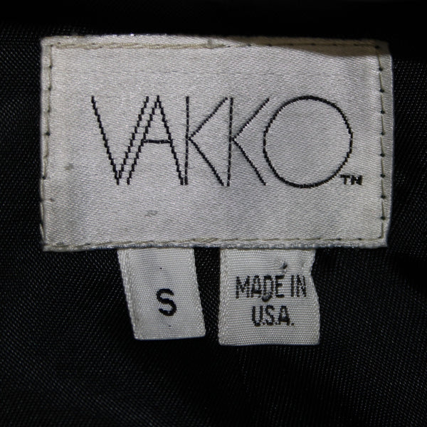 Vakko Sz S Vintage Oversize 80's Black Collared Pocketed Lined Leather Jacket