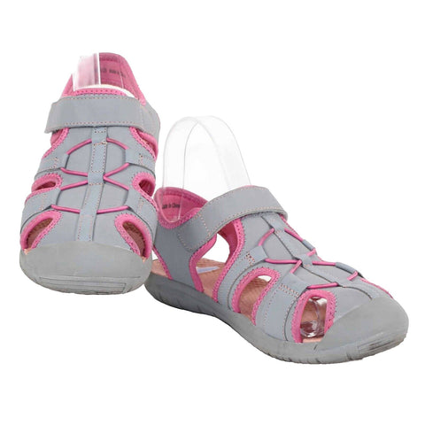 Rugged Outback Sz 4 Girls Gray Pink Slingback Manmade Athletic Shoe