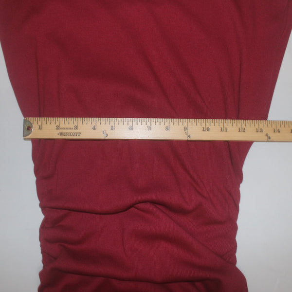 Michael Stars Dress Sz M Burgundy Red Ruching Round Neck Cotton Modal Dress