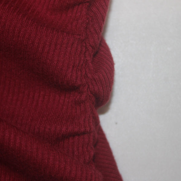 Michael Stars Dress Sz M Burgundy Red Ruching Round Neck Cotton Modal Dress