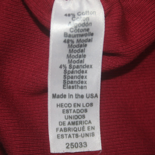 Michael Stars Dress Sz M Burgundy Red Ruching Round Neck Cotton Modal Dress