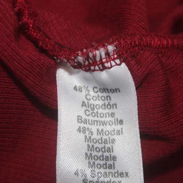 Michael Stars Dress Sz M Burgundy Red Ruching Round Neck Cotton Modal Dress