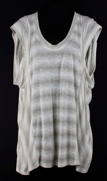 BCBG Maxazria NEW $118 Sz XS Cream Tan Stripe Rayon Poly Mailin Top