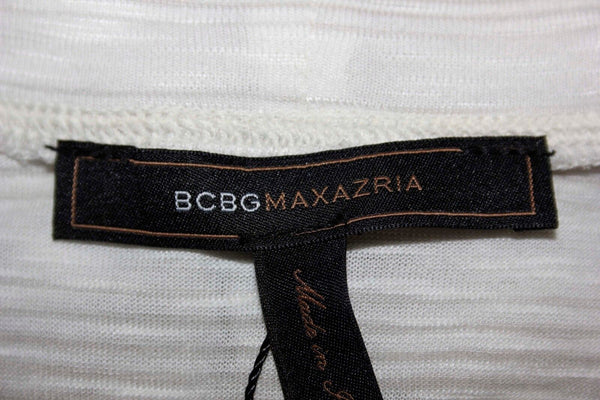 BCBG Maxazria NEW $118 Sz XS Cream Tan Stripe Rayon Poly Mailin Top