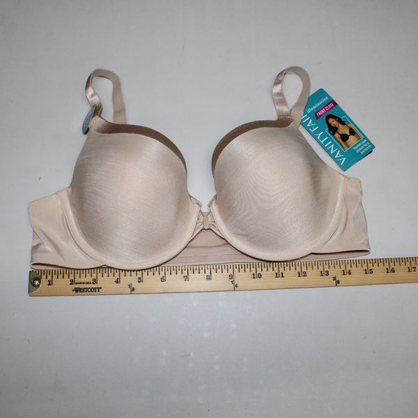 Vanity Fair Bra NEW $44 Sz 40B Beige Oth Brown Front Close Lightly Padded Wired