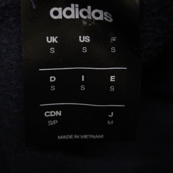 Adidas Sz S Navy Blue White Sleeve Stripes Adidas Logo Sweatshirt Hoodie Top