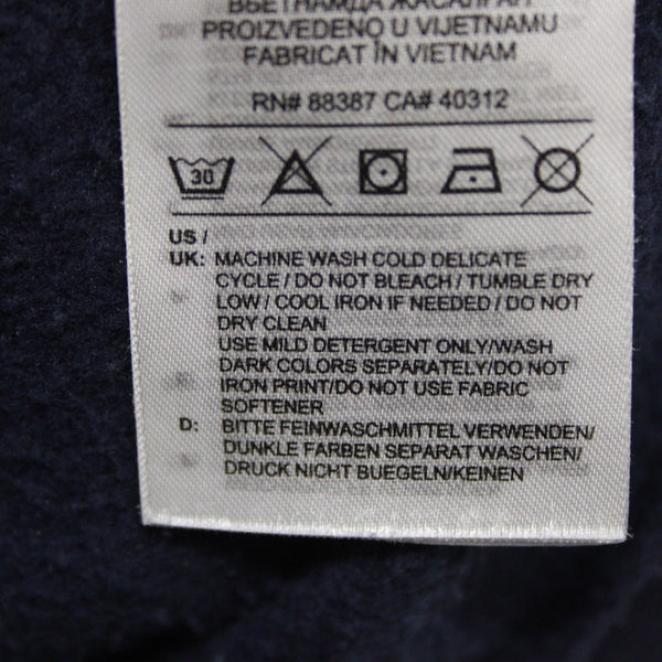 Adidas Sz S Navy Blue White Sleeve Stripes Adidas Logo Sweatshirt Hoodie Top
