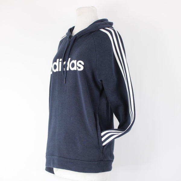 Adidas Sz S Navy Blue White Sleeve Stripes Adidas Logo Sweatshirt Hoodie Top