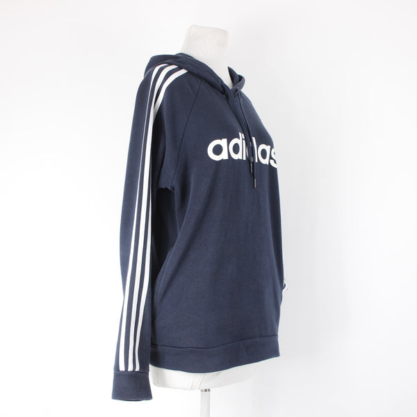 Adidas Sz S Navy Blue White Sleeve Stripes Adidas Logo Sweatshirt Hoodie Top