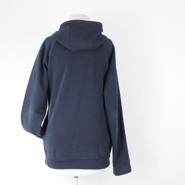 Adidas Sz S Navy Blue White Sleeve Stripes Adidas Logo Sweatshirt Hoodie Top