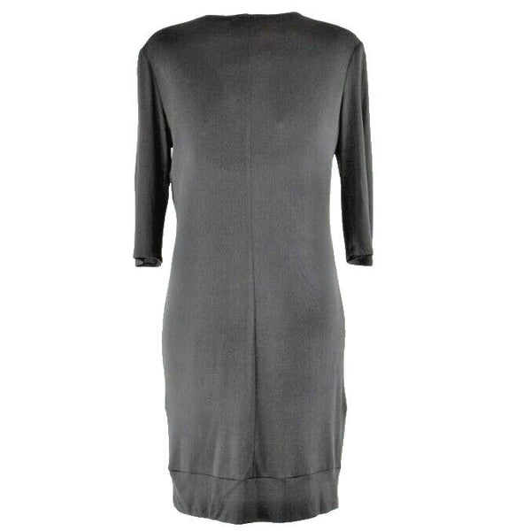 Maria Bianca Nero Sz L Black Sequin Neckline Polyester Lined Silk Knit Dress