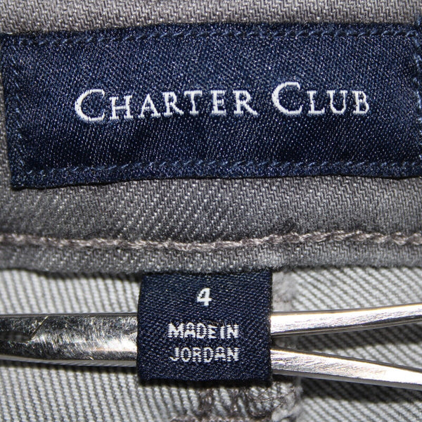 Charter Club NEW $60 Windham Skinny Sz 4 x 30 Flint Wash Gray Denim Cotton Jeans