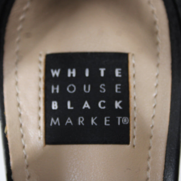 White House Black Market NEW $100 Grace Sz 5.5 M Black White Reptile 3.5" Heels