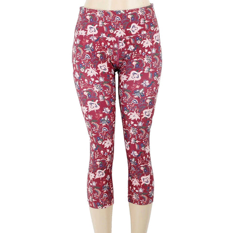 Uniquely Lorna Jane Sz M x 21 Magenta Multi Stretch Cropped Activewear Pant