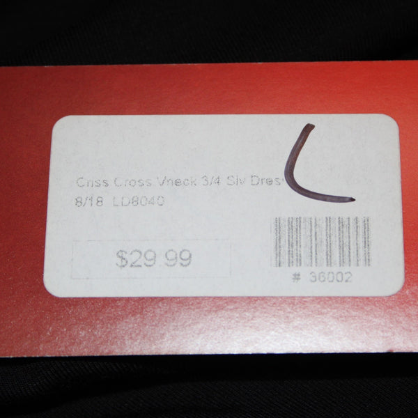 Lime N Chili Dress NEW $30 Sz L Black Criss Cross V Neck Rayon Spandex Dress