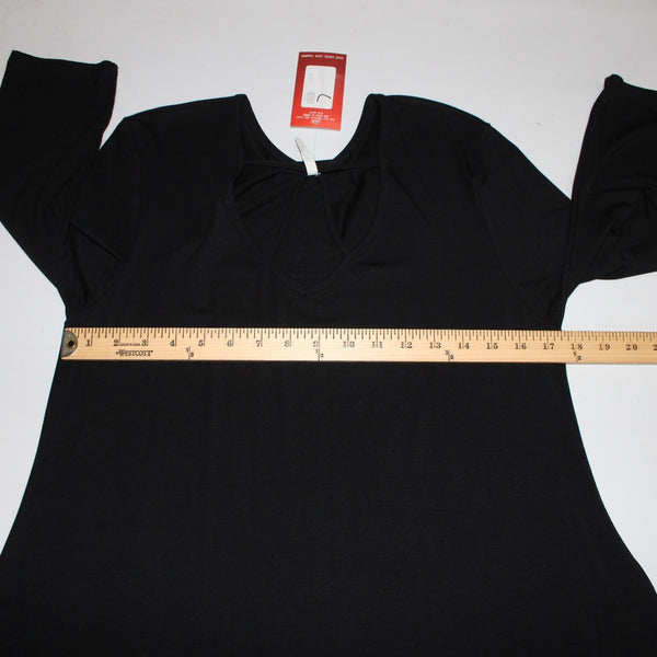 Lime N Chili Dress NEW $30 Sz L Black Criss Cross V Neck Rayon Spandex Dress