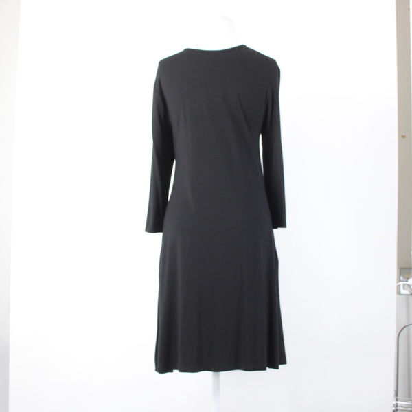 Lime N Chili Dress NEW $30 Sz L Black Criss Cross V Neck Rayon Spandex Dress