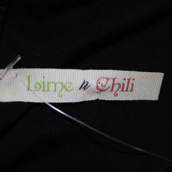 Lime N Chili Dress NEW $30 Sz L Black Criss Cross V Neck Rayon Spandex Dress