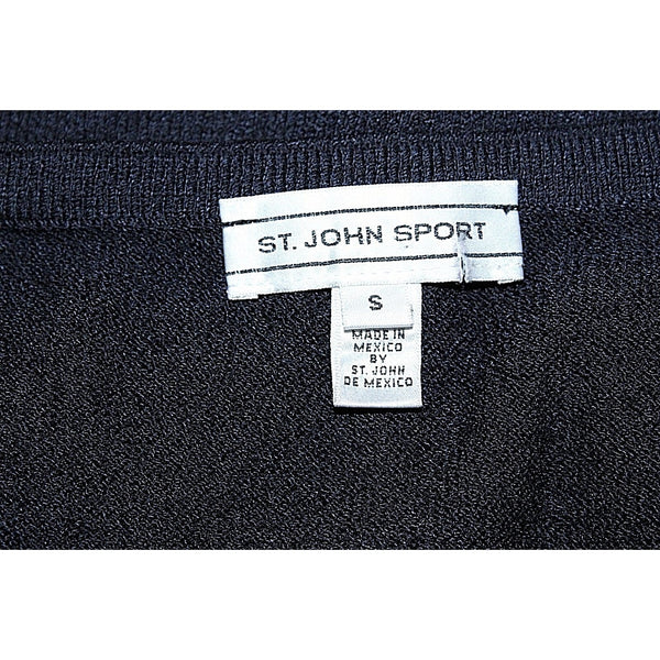 St John Sport Size S Black Scoop Neck Wool Blend Pullover AS IS Sweater Top