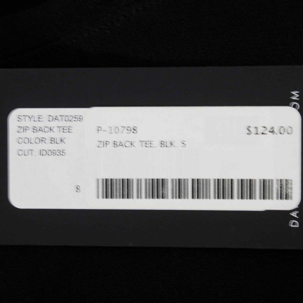 David Lerner NEW $124 Sz S Black Sheer Back Zip 100% Polyester Top
