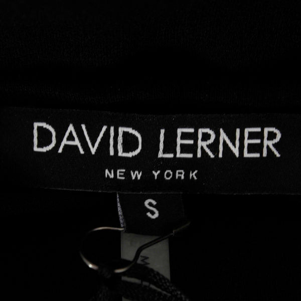 David Lerner NEW $124 Sz S Black Sheer Back Zip 100% Polyester Top