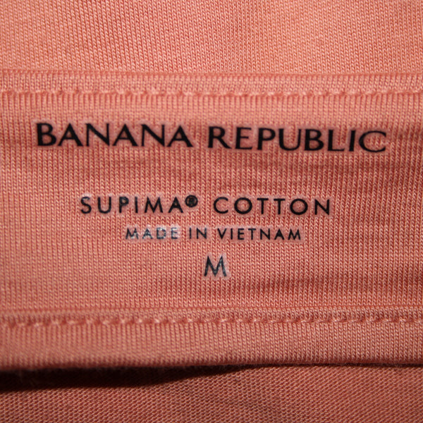 Banana Republic Sz M Orange Square Neck Full Long Sleeve 100% Supreme Cotton Top