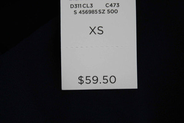 Loft NEW $60 Sz XS Navy Blue Flutter Overlay Ruffle V Neck Polyester Top