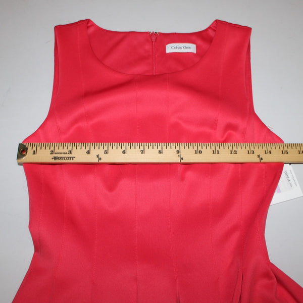 Calvin Klein Dress NEW $124 Sz 6 Pink Sleeveless Pockets Polyester Spandex Dress