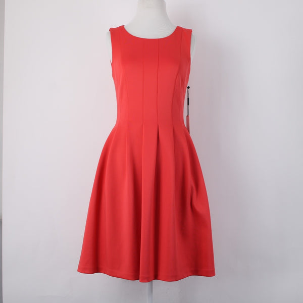 Calvin Klein Dress NEW $124 Sz 6 Pink Sleeveless Pockets Polyester Spandex Dress