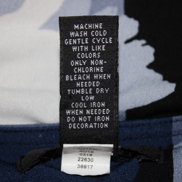 Alfani Top Sz S Navy Blue White Purple Ruched Side Asymmetrical Poly Spandex Top