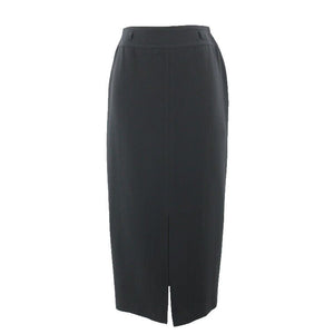 Worthington Sz 8P Black Front Split Skinny Loops 100% Poly Straight Skirt