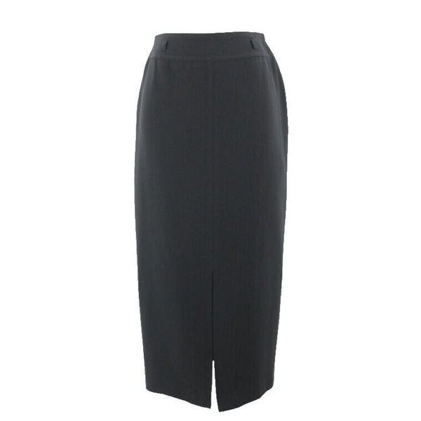 Worthington Sz 8P Black Front Split Skinny Loops 100% Poly Straight Skirt