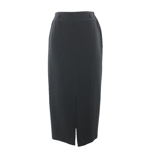 Worthington Sz 8P Black Front Split Skinny Loops 100% Poly Straight Skirt