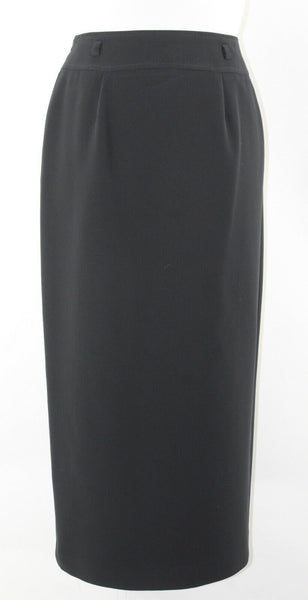 Worthington Sz 8P Black Front Split Skinny Loops 100% Poly Straight Skirt