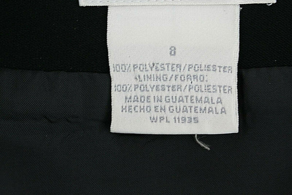 Worthington Sz 8P Black Front Split Skinny Loops 100% Poly Straight Skirt