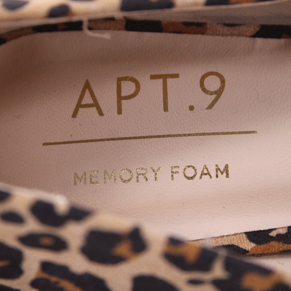 Apt 9 Heels NEW Tinsleyy Cheetah Sz 9 M Brown Black Animal Print Fabric 3" Heels