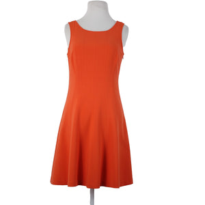 Ann Taylor Loft Sz 2 Orange Sleeveless Unlined Fit N Flare Polyester Rayon Dress