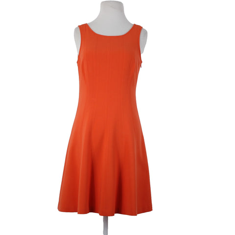 Ann Taylor Loft Sz 2 Orange Sleeveless Unlined Fit N Flare Polyester Rayon Dress