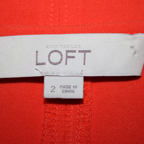 Ann Taylor Loft Sz 2 Orange Sleeveless Unlined Fit N Flare Polyester Rayon Dress