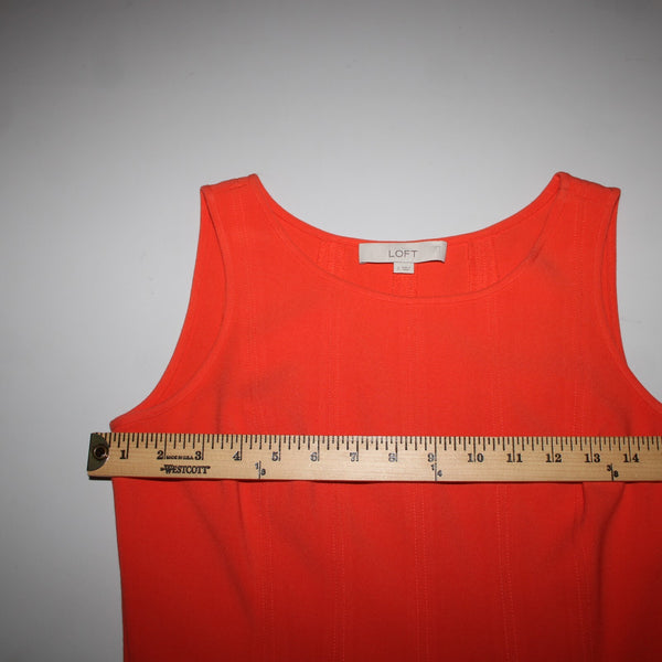 Ann Taylor Loft Sz 2 Orange Sleeveless Unlined Fit N Flare Polyester Rayon Dress