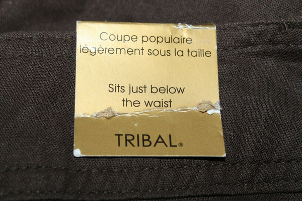 Tribal Favorite NEW $80 Sz 4 X 13 Chocolate Brown Linen Blend Below Waist Short