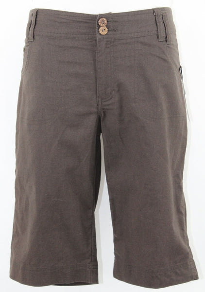 Tribal Favorite NEW $80 Sz 4 X 13 Chocolate Brown Linen Blend Below Waist Short