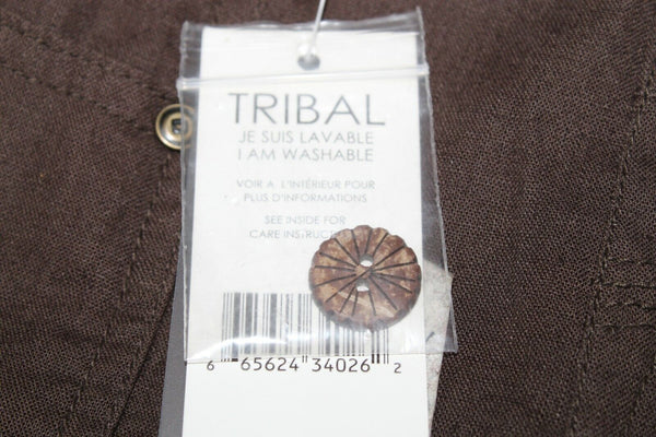 Tribal Favorite NEW $80 Sz 4 X 13 Chocolate Brown Linen Blend Below Waist Short