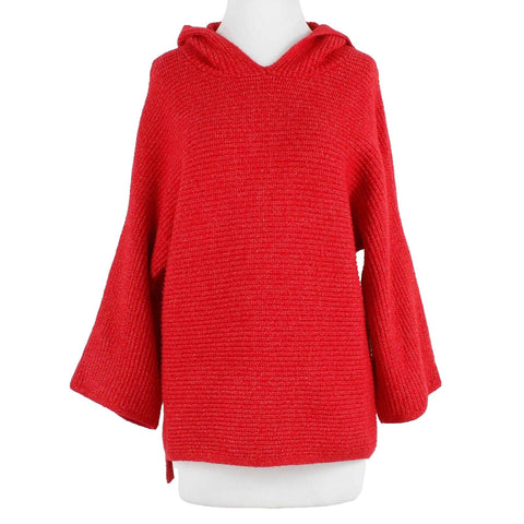 Old Navy Sz S Red Hooded Mid Sleeve Cotton Polyester Sweater